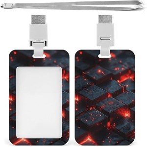 Red Cubes Lanyard ID Badge