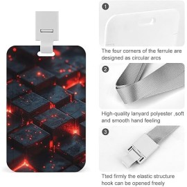 Red Cubes Lanyard ID Badge
