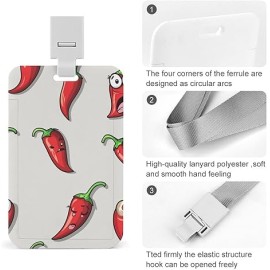 Spicy Peppers Pattern Lanyard ID Badge