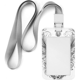 Winged Guitar Floral Lanyard ID Badge